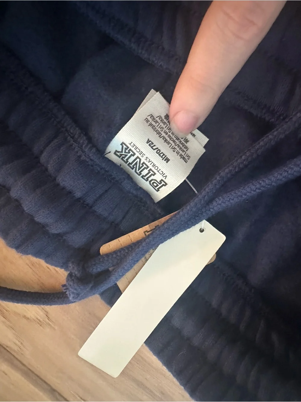 PINK Victoria's Secret Navy blue Ivy fleece high waist Sweatpants nwt m - Picture 3 of 5